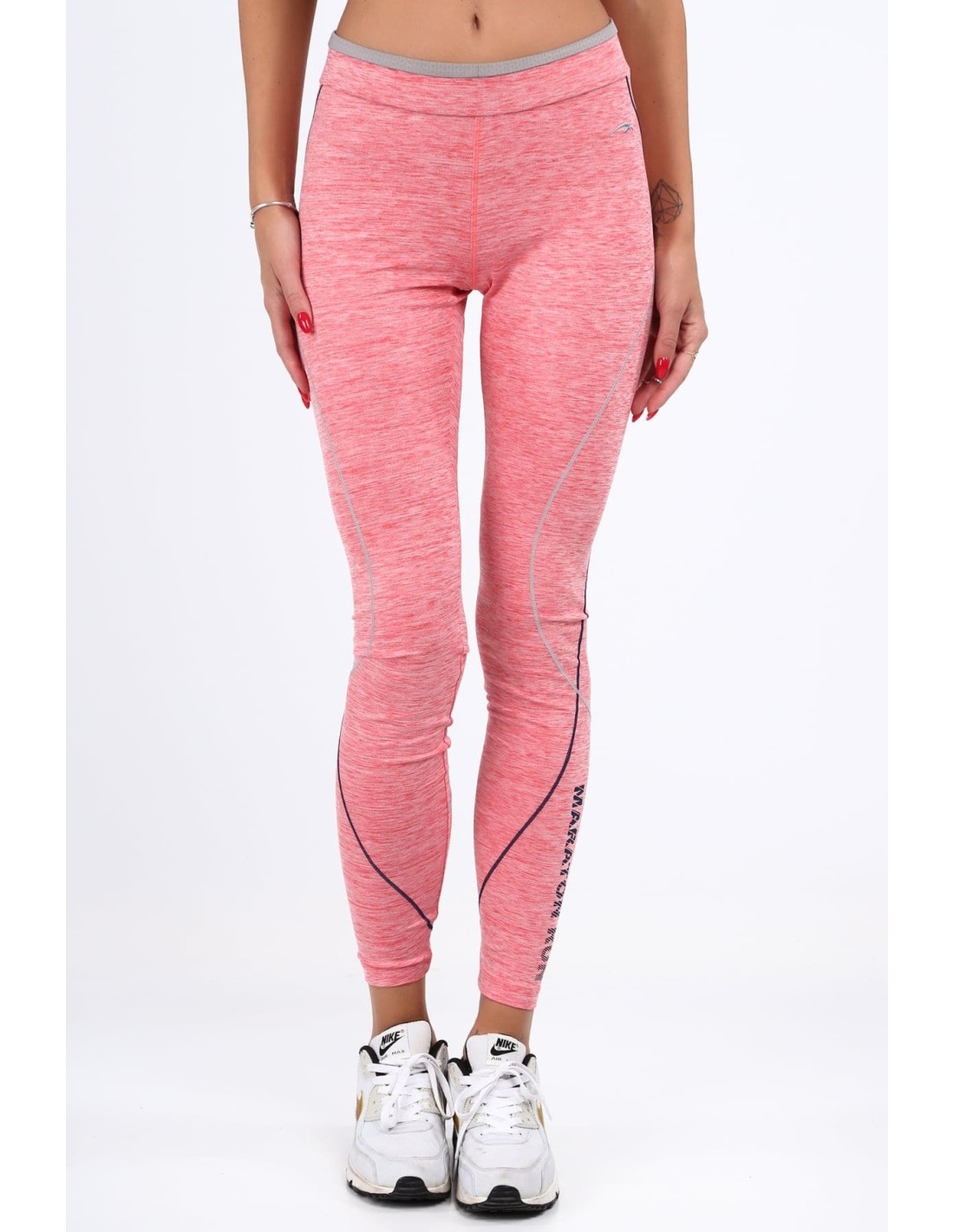 Coral sports leggings with stitching MR13233 - Online store - Boutique